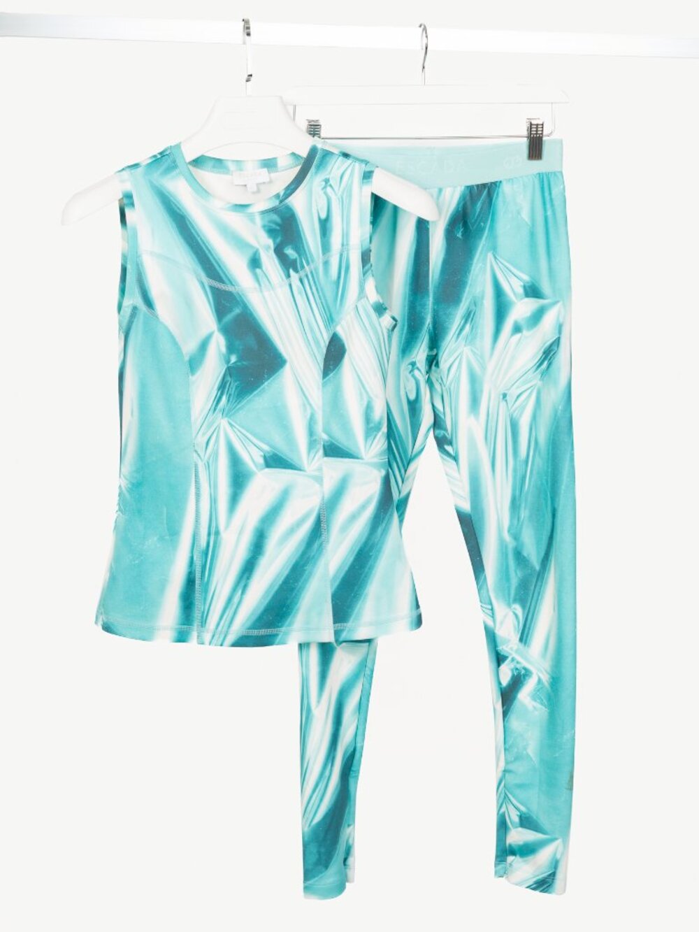 Escada Sport Eprint & Eprinta "Fantasy" Teal Abstract-Print Activewear Set